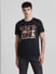 Black Foil Print Crew Neck T-shirt_415010+2