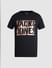 Black Foil Print Crew Neck T-shirt_415010+7
