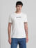 White Logo Print Crew Neck T-shirt_415014+2