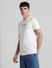 White Logo Print Crew Neck T-shirt_415014+3