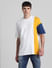 White Colourblocked Oversized T-shirt_415018+2