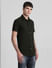Dark Green Knit Short Sleeves Shirt_415024+3