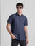 Dark Blue Denim Short Sleeves Shirt_415032+1