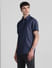Dark Blue Denim Short Sleeves Shirt_415032+3