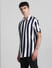 Dark Blue Striped Short Sleeves Shirt_415033+3