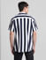 Dark Blue Striped Short Sleeves Shirt_415033+4