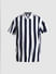Dark Blue Striped Short Sleeves Shirt_415033+7