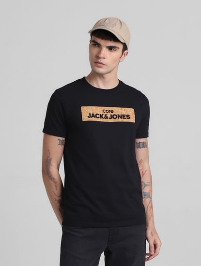 Black Printed Crew Neck T-shirt