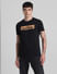 Black Printed Crew Neck T-shirt_415036+2
