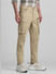 Brown Mid Rise Cargo Pants_415041+2