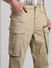 Brown Mid Rise Cargo Pants_415041+4