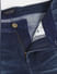 Dark Blue Mid Rise Distressed Regular Fit Jeans_415045+5