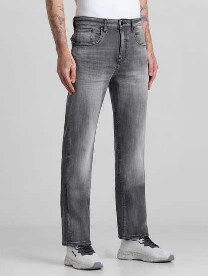 Black High Rise Washed Bootcut Jeans
