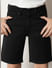 Boys Black Cotton Denim Shorts_413640+6