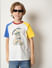 Boys White Colourblocked T-shirt_413657+1