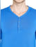Blue Slim Fit Henley T-Shirt_41899+6