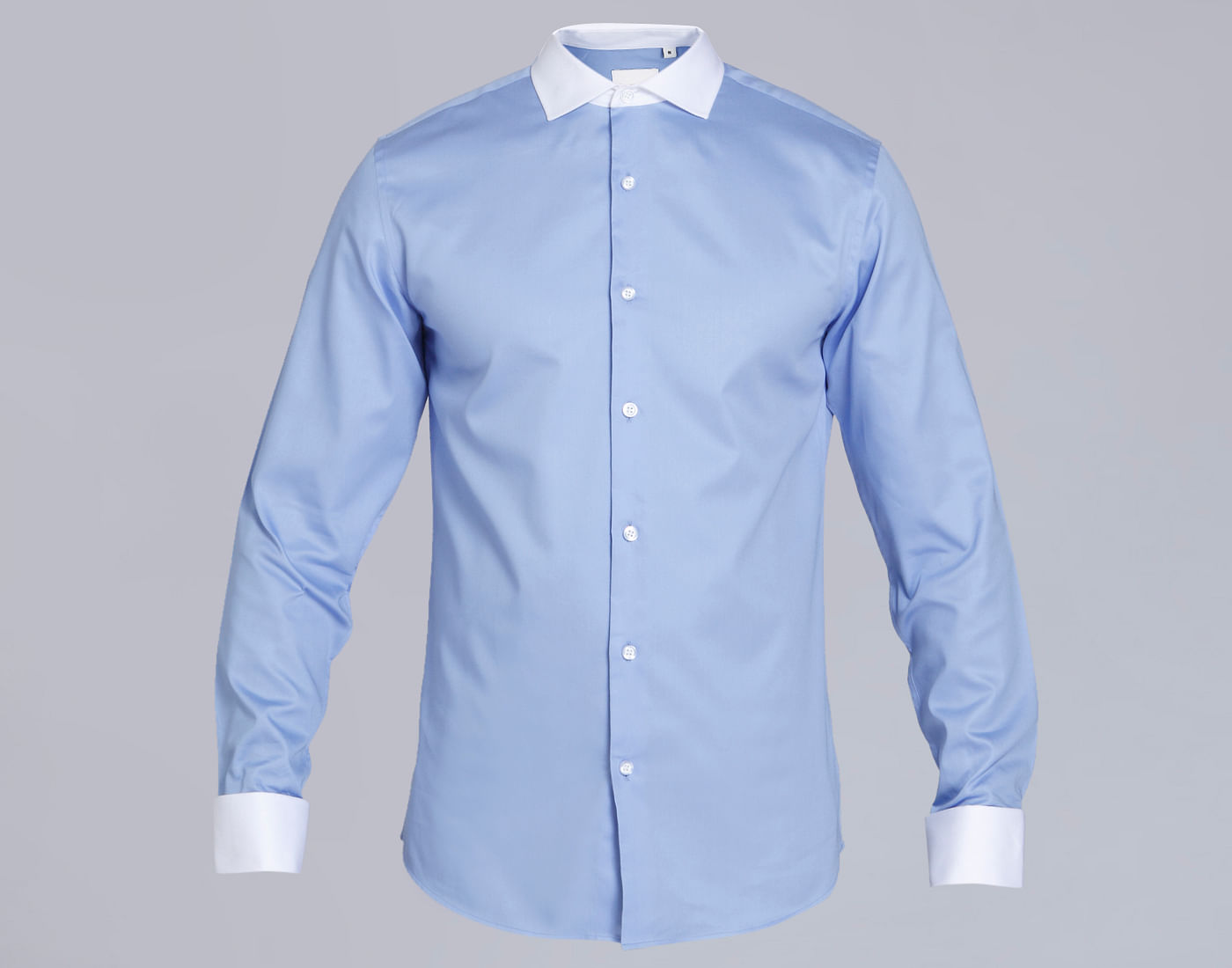 blue and white collar dress shirt