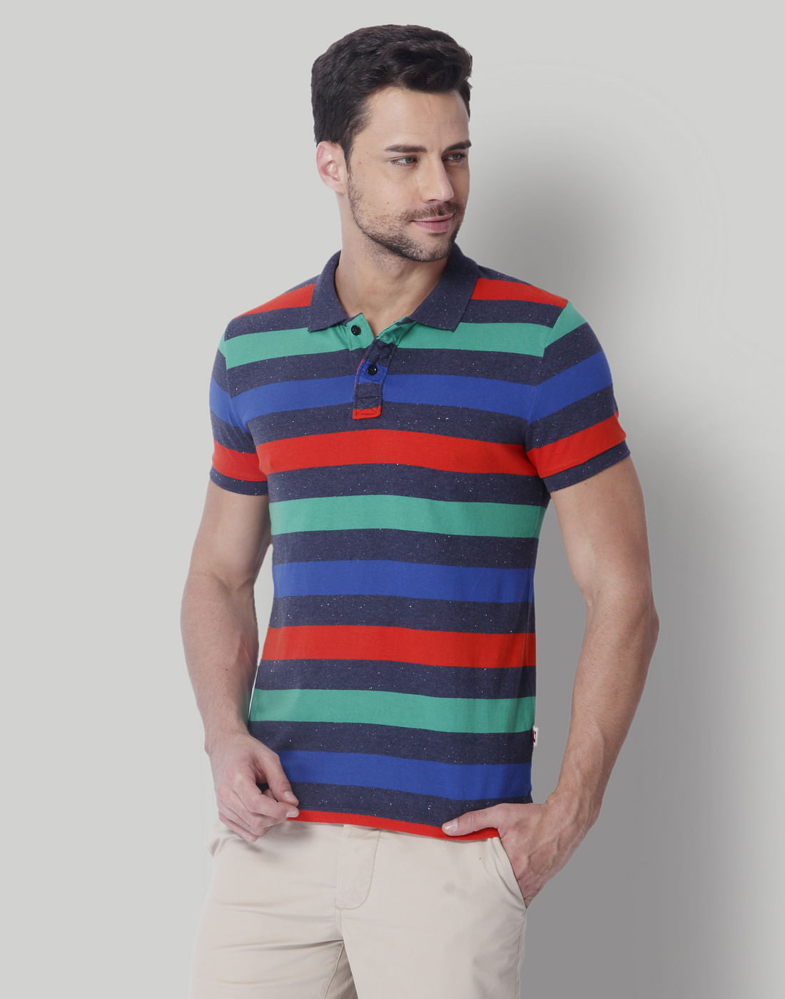 multicolor polo t shirt