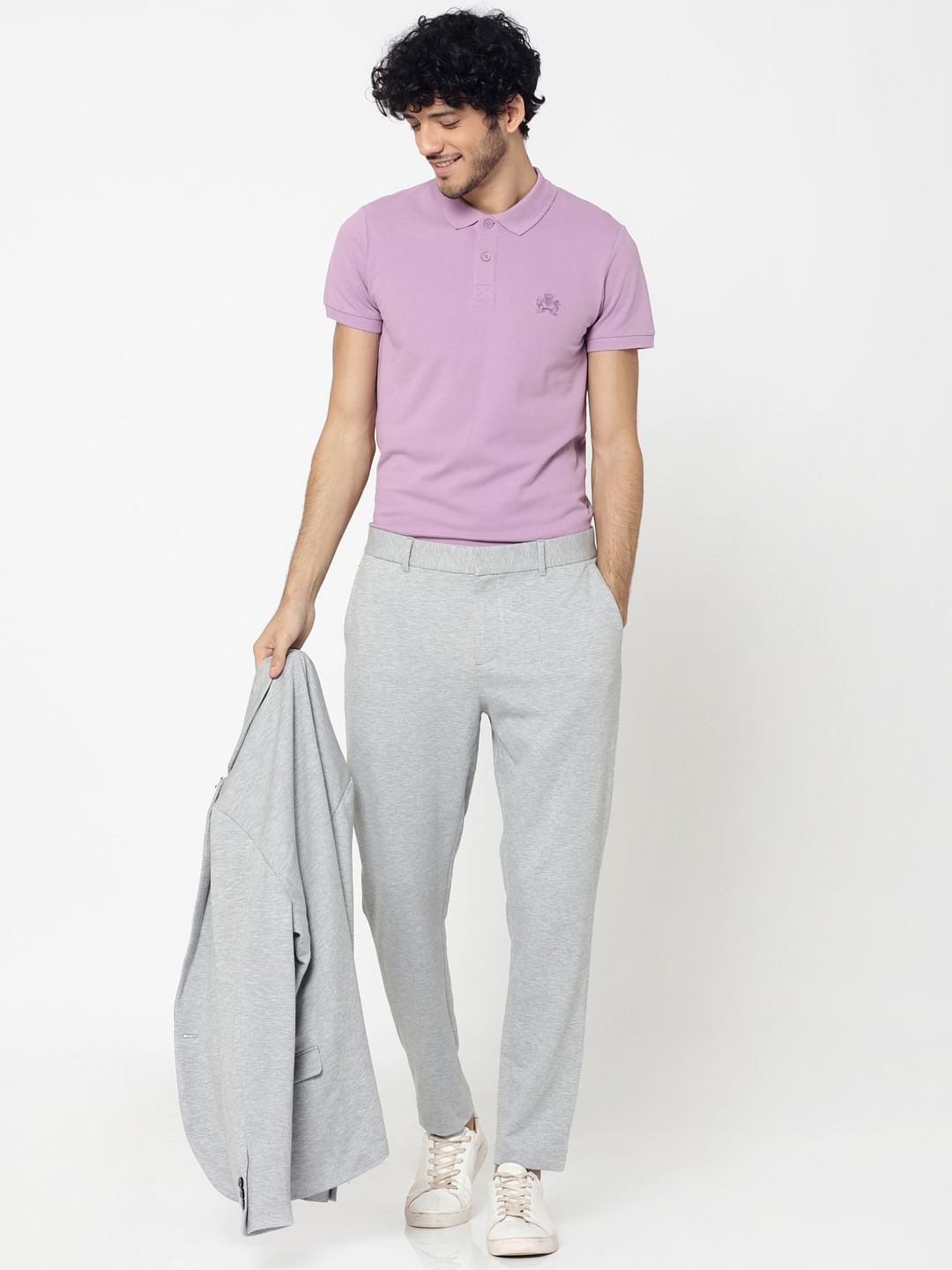 purple polo pants