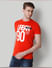Red Text Print Crew Neck T-Shirt_43556+3