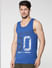 Blue Text And Numeral Print Vest
