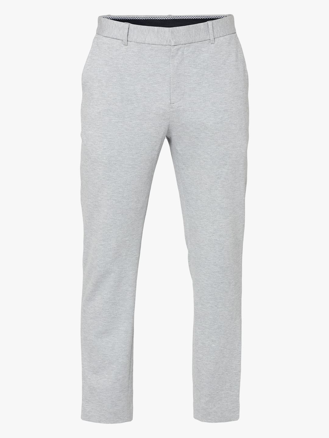 light grey cropped trousers