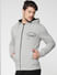 Grey Front Zip Hooded Sweatshirt_44158+3