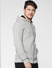 Grey Front Zip Hooded Sweatshirt_44158+4