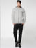 Grey Front Zip Hooded Sweatshirt_44158+7