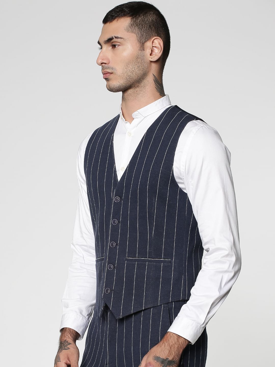 dark blue waistcoat