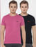Pack Of Two Crew Neck T-Shirts- Pink And Black_43537+3