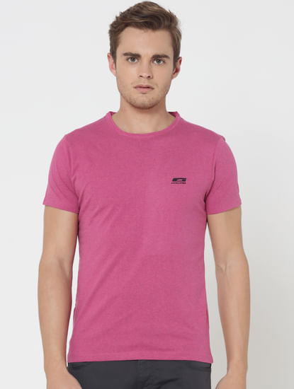 Pack Of Two Crew Neck T-Shirts- Pink And Black