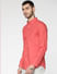 Red Slim Fit Full Sleeves Shirt_51975+2