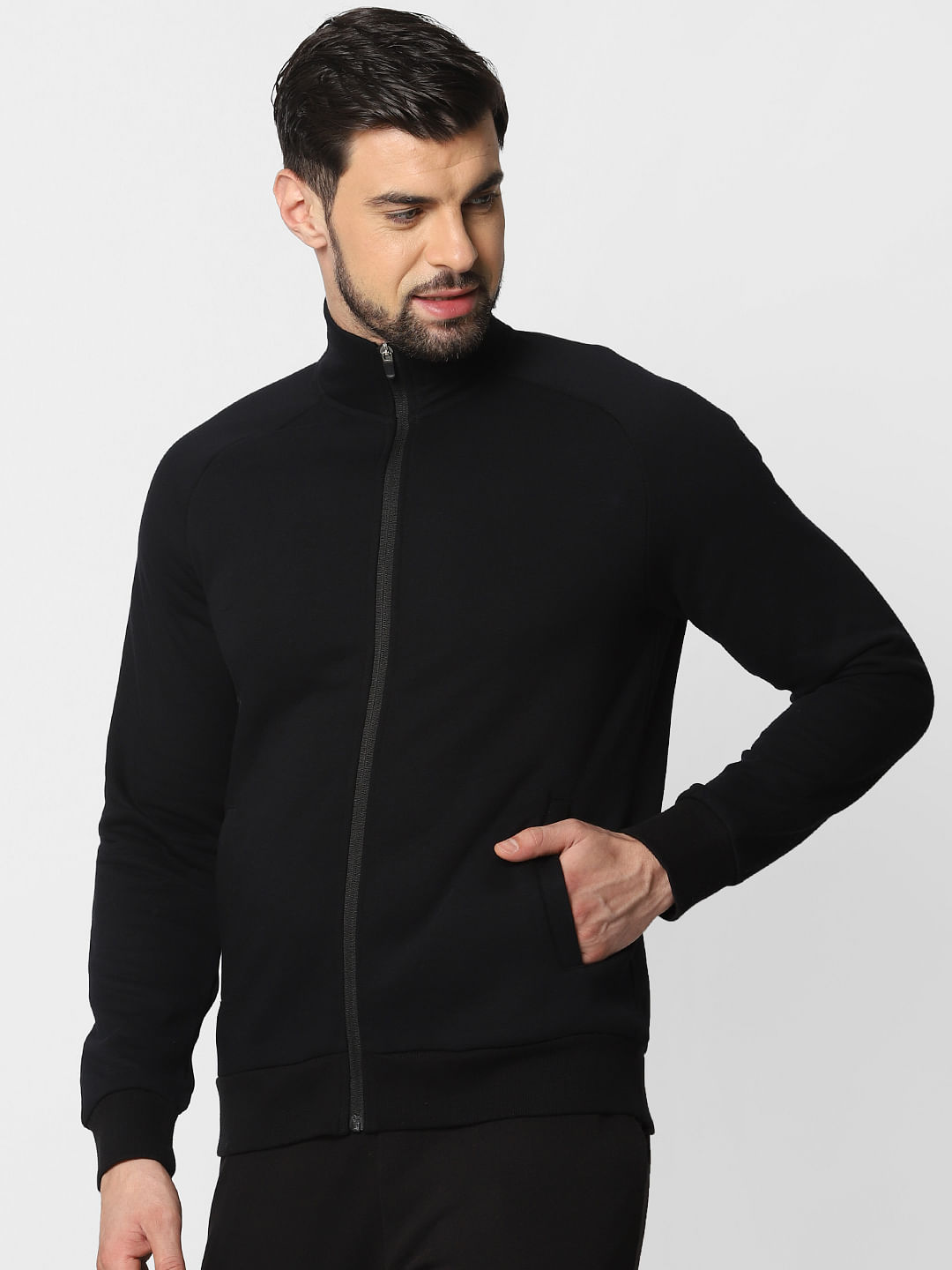 Black zip outlet up sweater mens