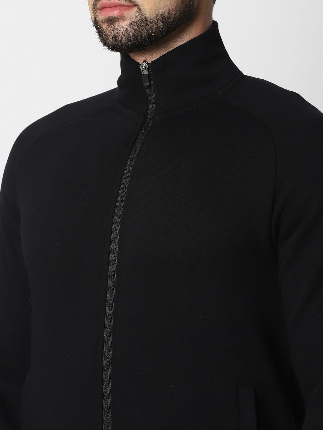 Black sweatshirt outlet zip up