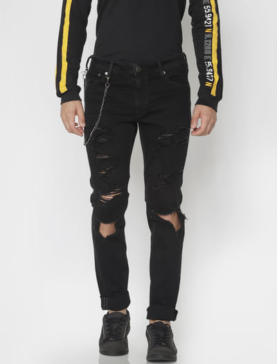 Black Ripped Ben Skinny Fit Jeans