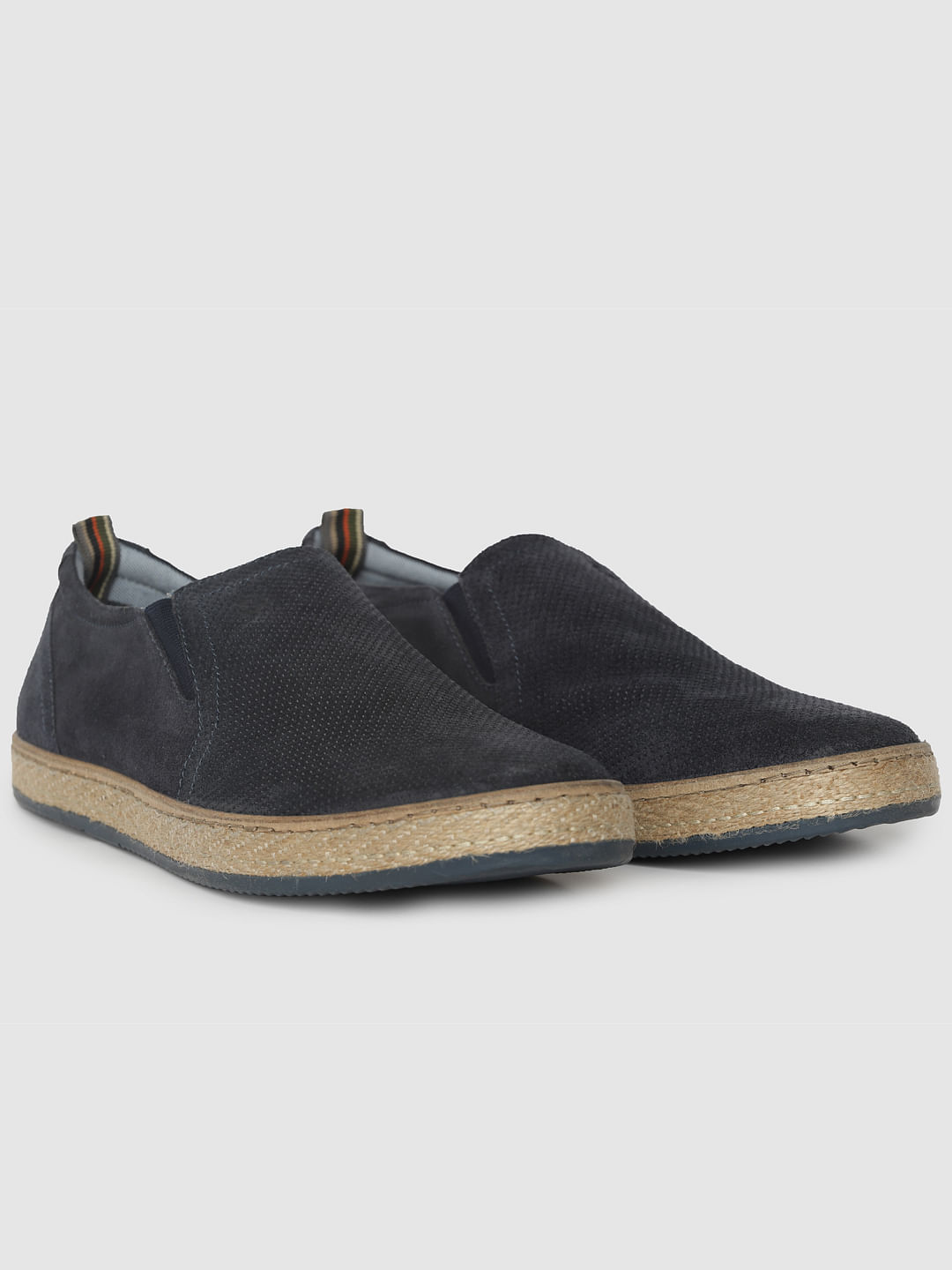 navy blue leather espadrilles