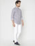 Blue Printed Slim Fit Full Sleeves Shirt_52345+6