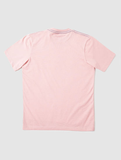 Boys Pink Typographic Print Crew Neck T-Shirt