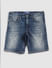 Boys Blue Printed Denim Shorts