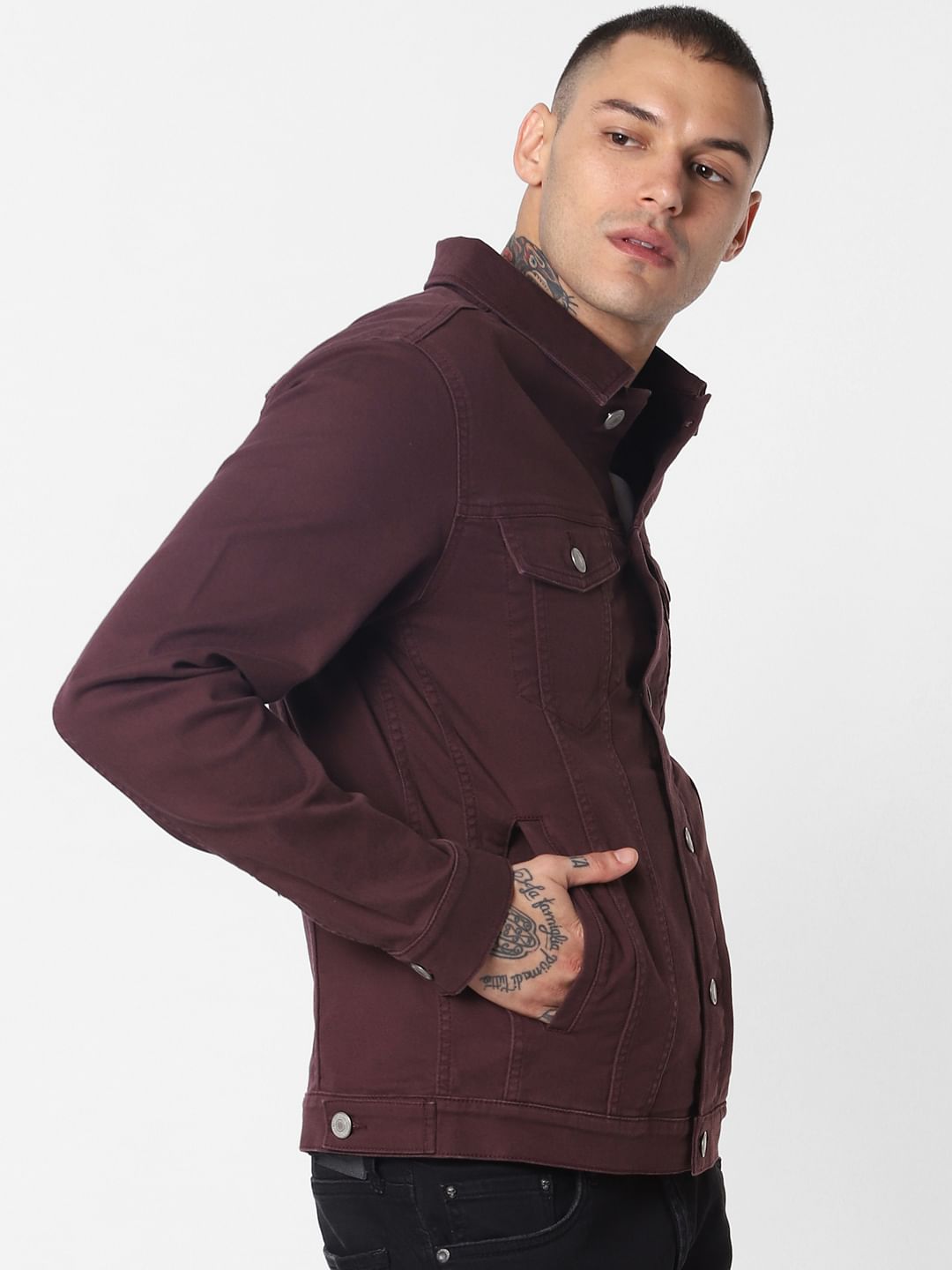 jack and jones maroon jacket