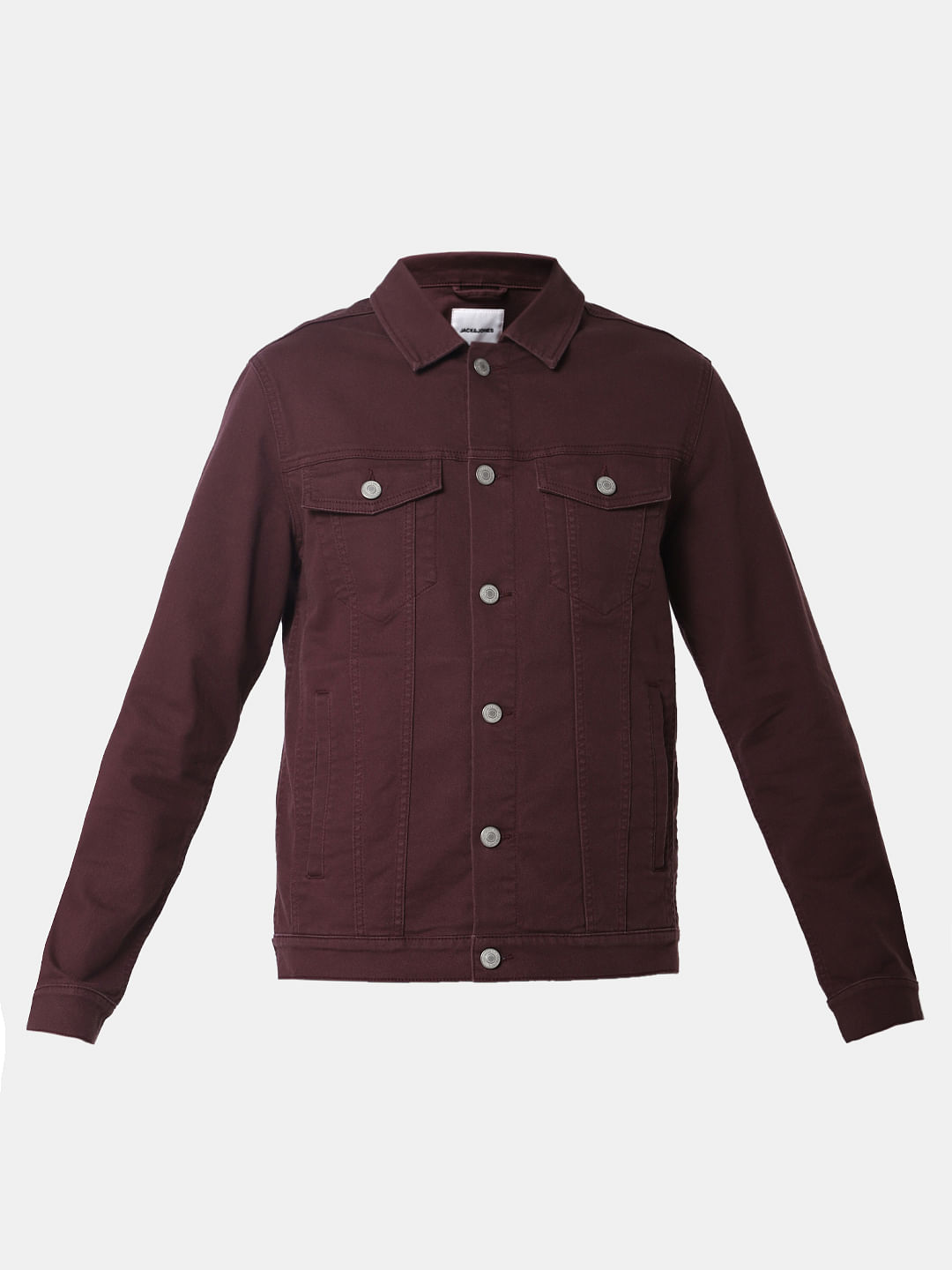 burgundy denim shirt