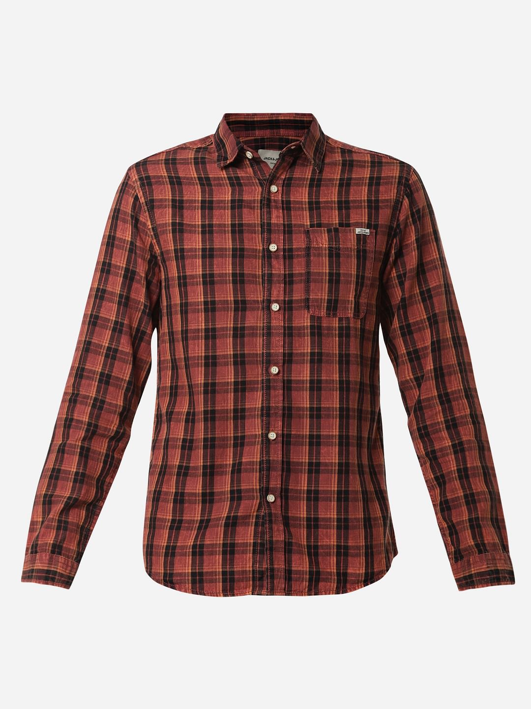 red cheque shirt