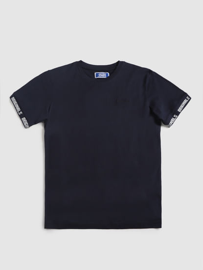 Boys Navy Blue Crew Neck T-Shirt