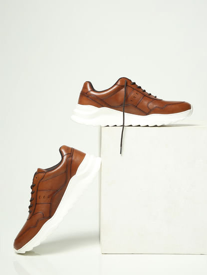 Brown Premium Leather Sneakers