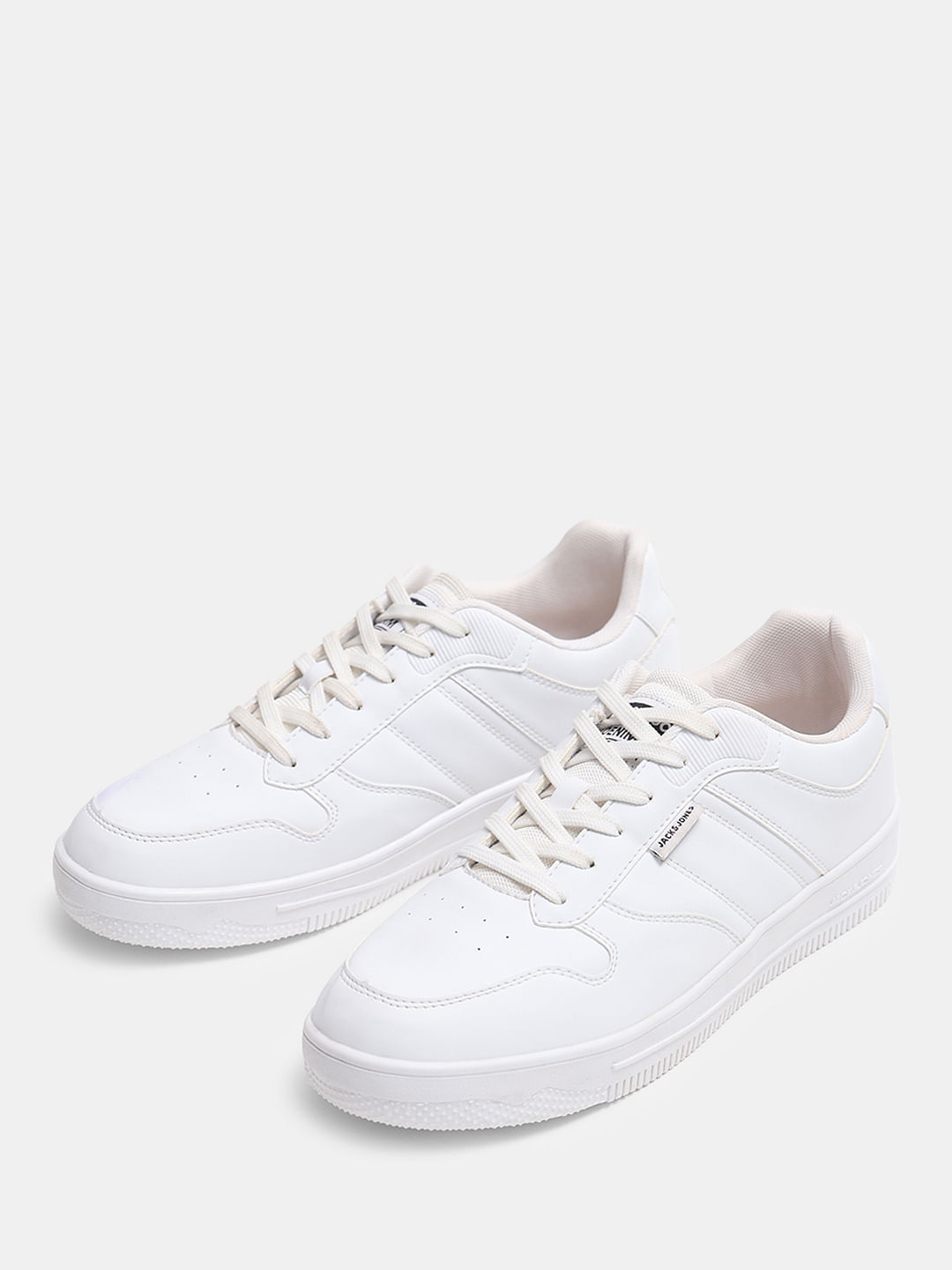 White Lace Up Casual Sneakers