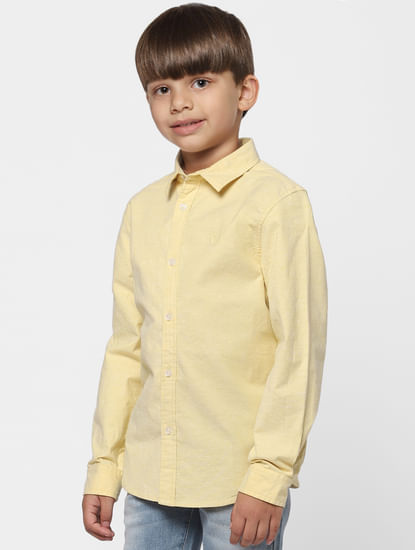 Boys Yellow Full Sleeves Shirt