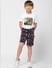 Boys Blue Printed Shorts_393504+5