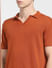 Brown Knit Polo T-shirt_404258+5