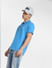 Blue Logo Print Polo T-shirt_404262+1